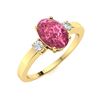 Image 2 : Natural 1.03 CTW Tourmaline & Diamond Engagement Ring 18K Yellow Gold