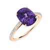 Image 2 : Natural 1.32 CTW Amethyst & Diamond Engagement Ring 18K Rose Gold