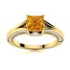 Image 1 : Natural 1.17 CTW Citrine & Diamond Engagement Ring 18K Yellow Gold