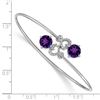 Image 2 : 14k White Gold Amethyst Overlap Bangle - 7 in.