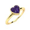 Image 2 : Natural 0.65 CTW Amethyst Solitaire Ring 14K Yellow Gold