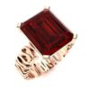 Image 2 : Natural 10.31 CTW Garnet Solitaire Ring 18K Rose Gold