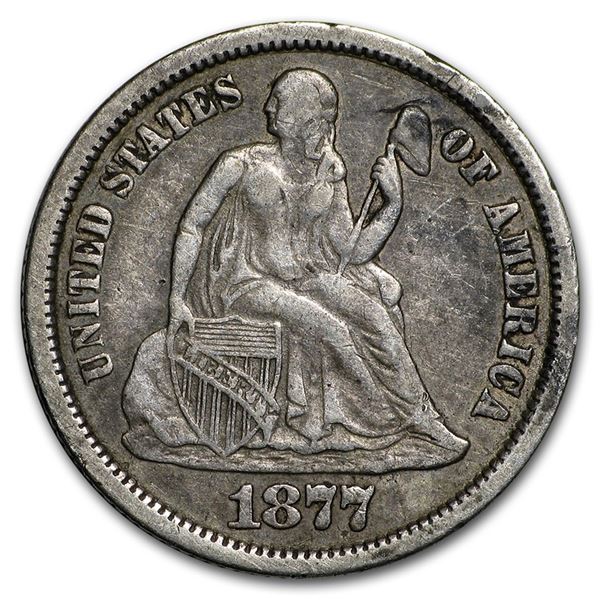 1877-CC Liberty Seated Dime VF