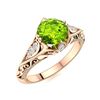 Image 2 : Natural 1.84 CTW Peridot & Diamond Engagement Ring 18K Rose Gold