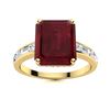 Image 1 : Natural 6.68 CTW Ruby & Diamond Engagement Ring 14K Yellow Gold