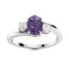 Image 1 : Natural 1.01 CTW Iolite & Diamond Engagement Ring 18K White Gold