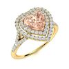 Image 2 : Natural 1.10 CTW Morganite & Diamond Engagement Ring 18K Yellow Gold
