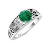 Image 2 : Natural 1.01 CTW Emerald Solitaire Ring 14K White Gold