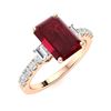 Image 2 : Natural 2.57 CTW Ruby & Diamond  Engagement Ring 18K Rose Gold