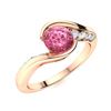 Image 2 : Natural 0.81 CTW Tourmaline & Diamond Engagement Ring 14K Rose Gold