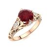 Image 2 : Natural 1.74 CTW Ruby & Diamond Engagement Ring 18K Rose Gold