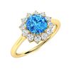 Image 2 : Natural 1.07 CTW Tourmaline & Diamond Engagement Ring 14K Yellow Gold