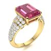 Image 2 : Natural 3.39 CTW Tourmaline & Diamond Engagement Ring 14K Yellow Gold