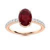 Image 1 : Natural 2.14 CTW Ruby & Diamond Engagement Ring 18K Rose Gold