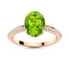 Image 1 : Natural 2.01 CTW Peridot & Diamond Engagement Ring 14K Rose Gold