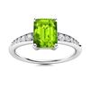 Image 1 : Natural 2.78 CTW Peridot & Diamond Engagement Ring 14K White Gold