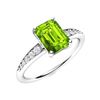 Image 2 : Natural 2.78 CTW Peridot & Diamond Engagement Ring 14K White Gold