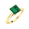 Image 2 : Natural 1.0 CTW Emerald Solitaire Ring 18K Yellow Gold