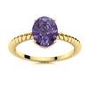 Image 1 : Natural 1.12 CTW Iolite Solitaire Ring 18K Yellow Gold