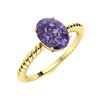 Image 2 : Natural 1.12 CTW Iolite Solitaire Ring 18K Yellow Gold