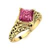 Image 2 : Natural 0.77 CTW Tourmaline Solitaire Ring 18K Yellow Gold