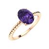 Image 2 : Natural 2.12 CTW Amethyst Solitaire Ring 14K Rose Gold