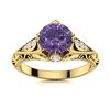 Image 1 : Natural 1.54 CTW Iolite & Diamond Engagement Ring 18K Yellow Gold