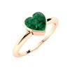 Image 2 : Natural 0.43 CTW Emerald Solitaire Ring 14K Rose Gold