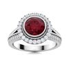 Image 1 : Natural 2.05 CTW Ruby & Diamond Engagement Ring 18K White Gold