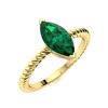 Image 2 : Natural 1.25 CTW Emerald Solitaire Ring 18K Yellow Gold