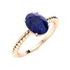 Image 2 : Natural 0.96 CTW Sapphire Solitaire Ring 18K Rose Gold