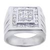 Image 1 : Natural 2.62 CTW Men's Invisible Setting Princess Cut Diamond Ring 18KT White Gold