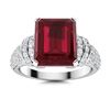 Image 1 : Natural 3.27 CTW Ruby & Diamond Engagement Ring 18K White Gold