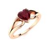 Image 2 : Natural 1.01 CTW Ruby Solitaire Ring 18K Rose Gold