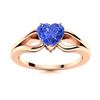 Image 1 : Natural 0.64 CTW Ceylon Sapphire Solitaire Ring 18K Rose Gold