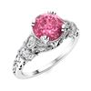 Image 2 : Natural 1.05 CTW Tourmaline & Diamond Engagement Ring 14K White Gold