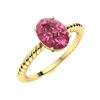 Image 2 : Natural 1.05 CTW Tourmaline Solitaire Ring 14K Yellow Gold