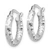 Image 2 : 14k White Gold D/C Hoop Earrings - 3x10 mm