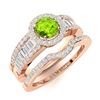 Image 2 : Natural 1.39 CTW Peridot & Diamond Engagement Ring 18K Rose Gold