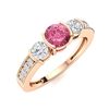 Image 2 : Natural 0.81 CTW Tourmaline & Diamond Engagement Ring 14K Rose Gold
