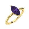 Image 2 : Natural 0.26 CTW Amethyst Solitaire Ring 14K Yellow Gold