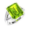Image 2 : Natural 5.09 CTW Peridot & Diamond Engagement Ring 18K White Gold