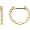 Image 1 : Natural 0.22 CTW Diamond Huggie Hoop Earrings 18KT Yellow Gold