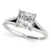 Image 1 : Natural 0.81 ctw Princess Diamond Ring 14k White Gold