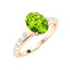 Image 2 : Natural 1.36 CTW Peridot & Diamond Engagement Ring 14K Rose Gold
