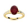 Image 1 : Natural 2.05 CTW Ruby & Diamond Engagement Ring 18K Yellow Gold