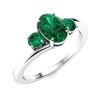 Image 2 : Natural 1.03 CTW Emerald Solitaire Ring 18K White Gold
