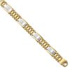Image 1 : Men's 14k Two-tone 12.5 mm Satin Watch Chain Bracelet - 8.5 in.