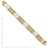 Image 2 : Men's 14k Two-tone 12.5 mm Satin Watch Chain Bracelet - 8.5 in.