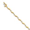 Image 1 : 14k Yellow Gold Diamond Wave Bracelet - 7 in.